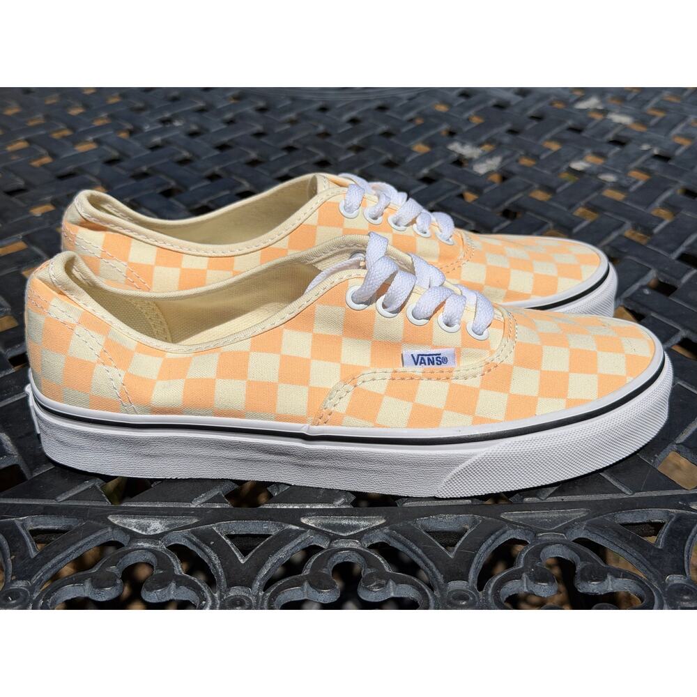 Vans Authentic Checkerboard Apricot Shoes Women’s Sz 9 Men’s Sz 7.5 NWOT - Picture 4 of 8